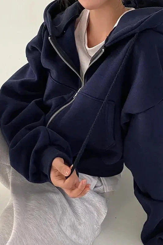 Solid Hooded Sweatshirt