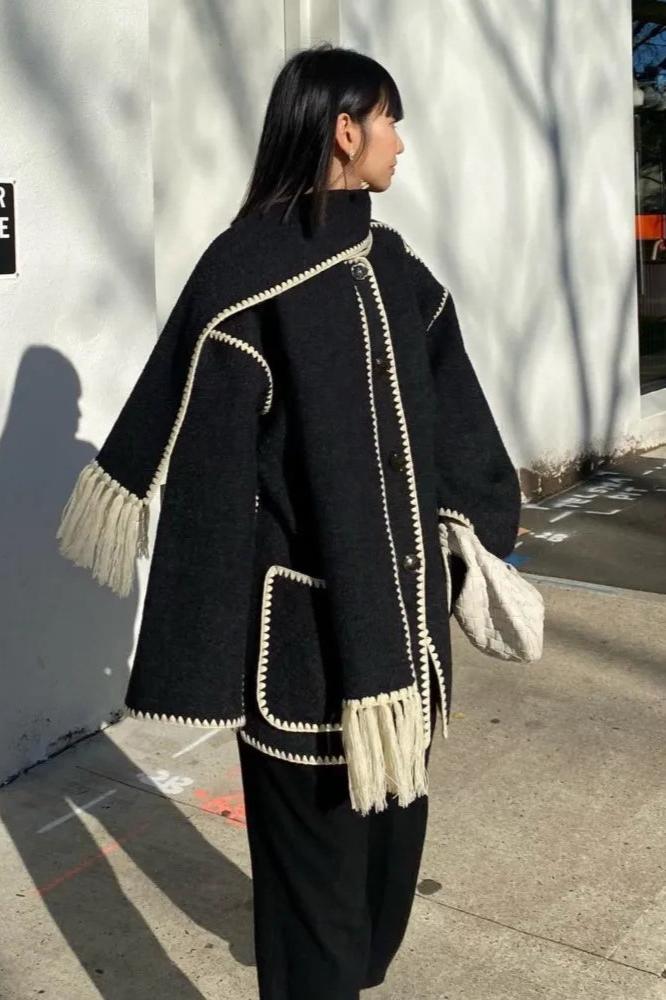 Wool Scarfed Coat