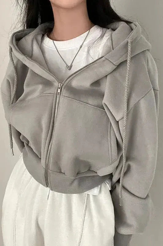 Solid Hooded Sweatshirt